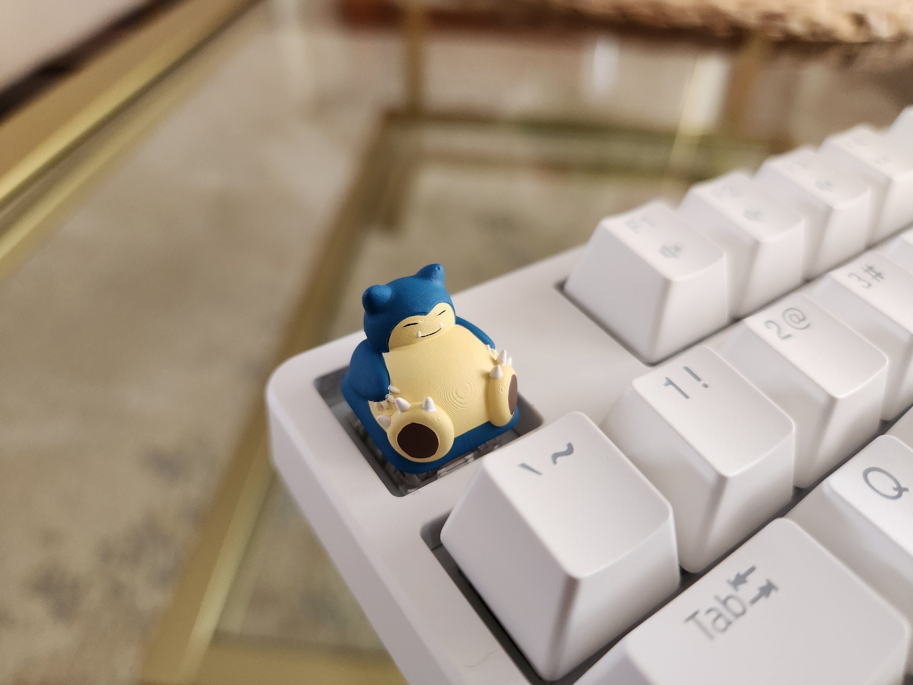 Hand-Painted Anime Snorlax Artisan Keycap for mechanical keyboard