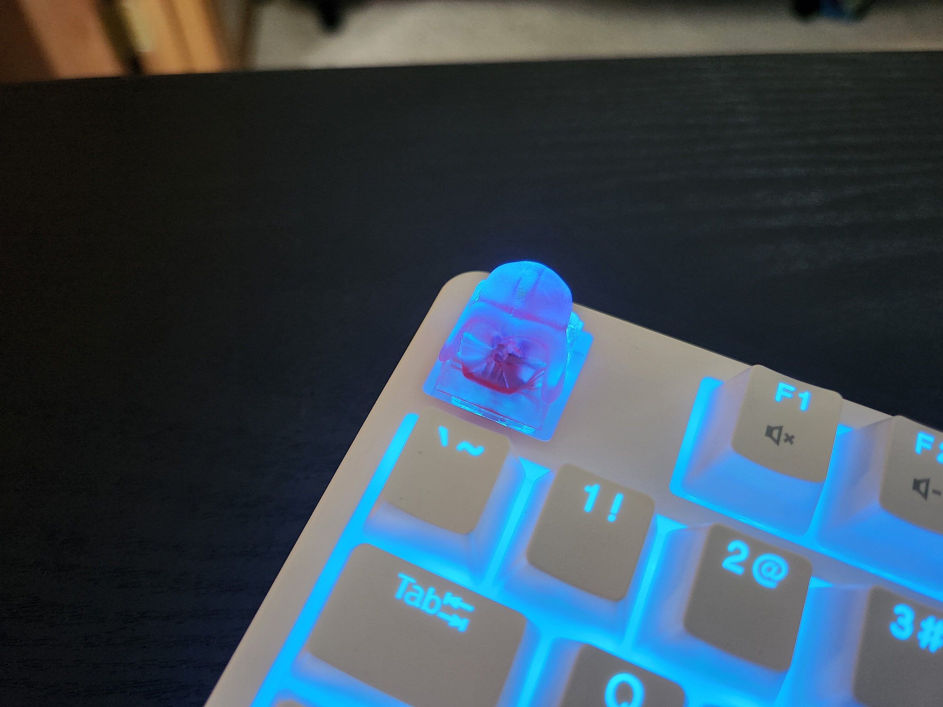 Clear video game-inspired artisan keycap for Cherry MX keyboard