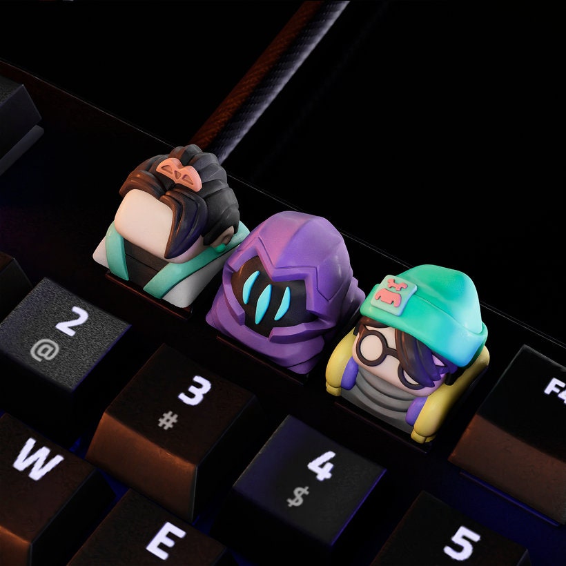 Hand-Painted Valorant Sage, Omen and Killjoy Artisan Keycap for mechanical keyboard