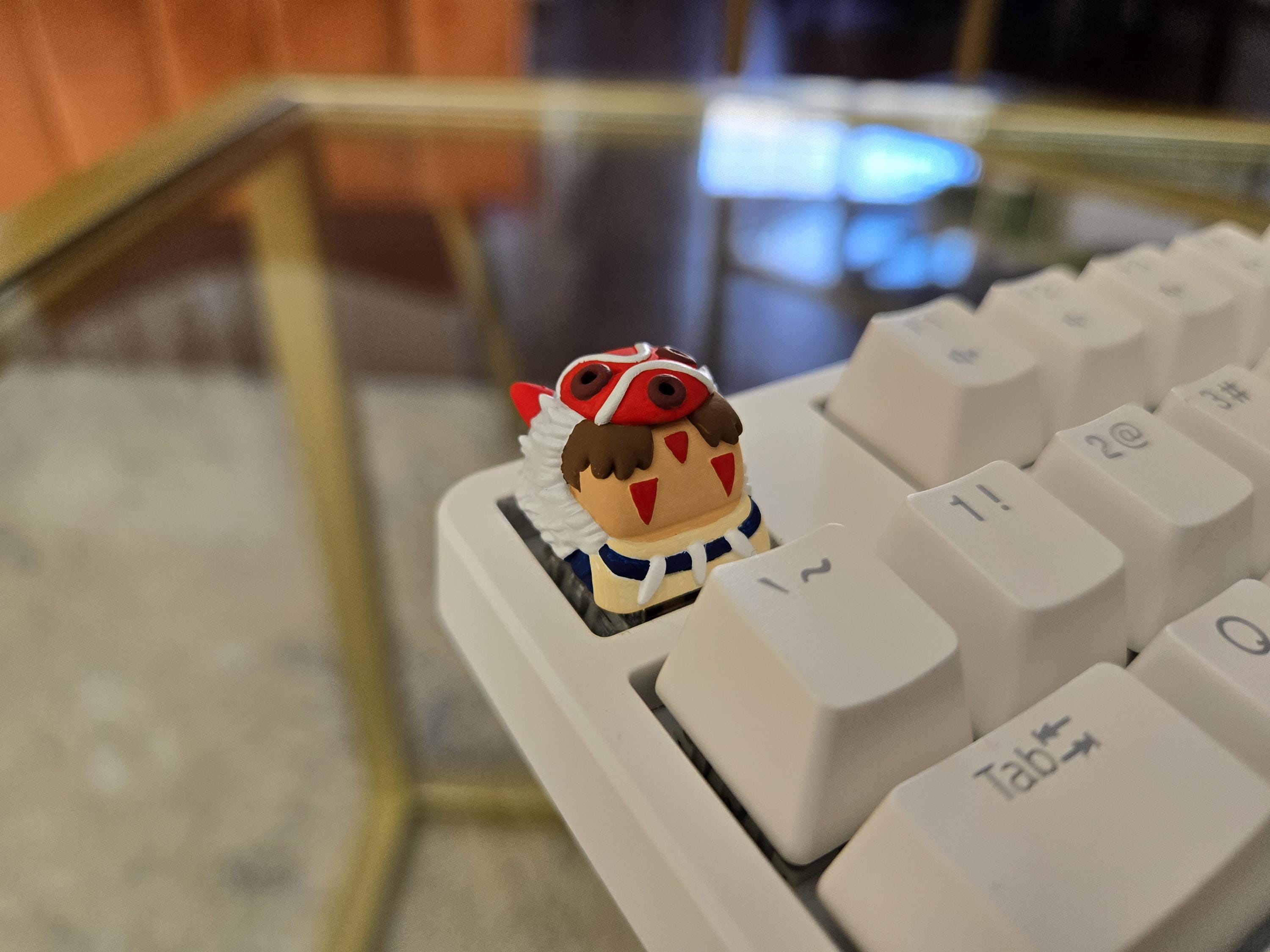 Hand-Painted Princess Mononoke Fanart Artisan Keycap for mechanical keyboard