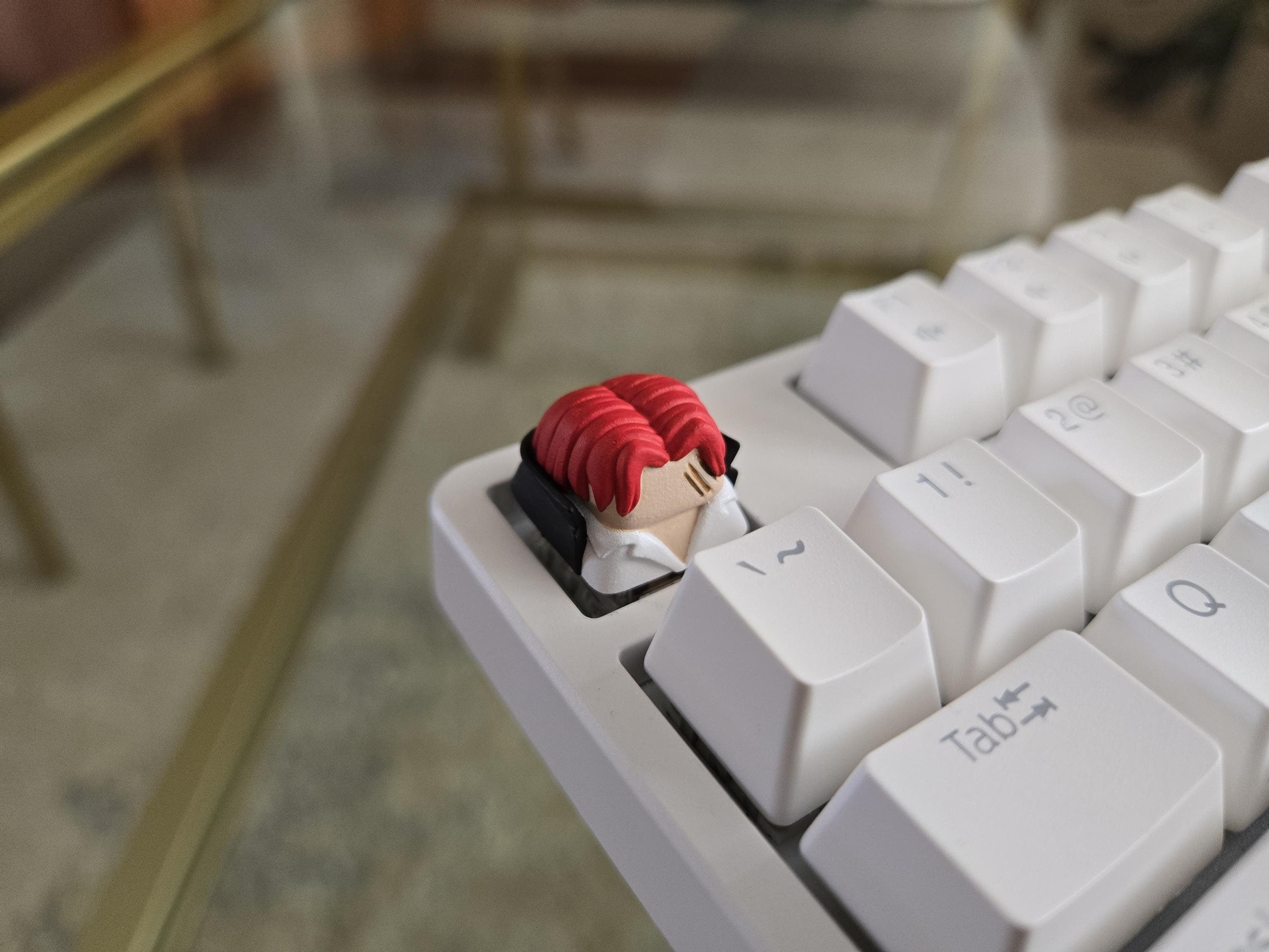 Hand-Painted Red-Haired Shanks Fanart Artisan Keycap for mechanical keyboard