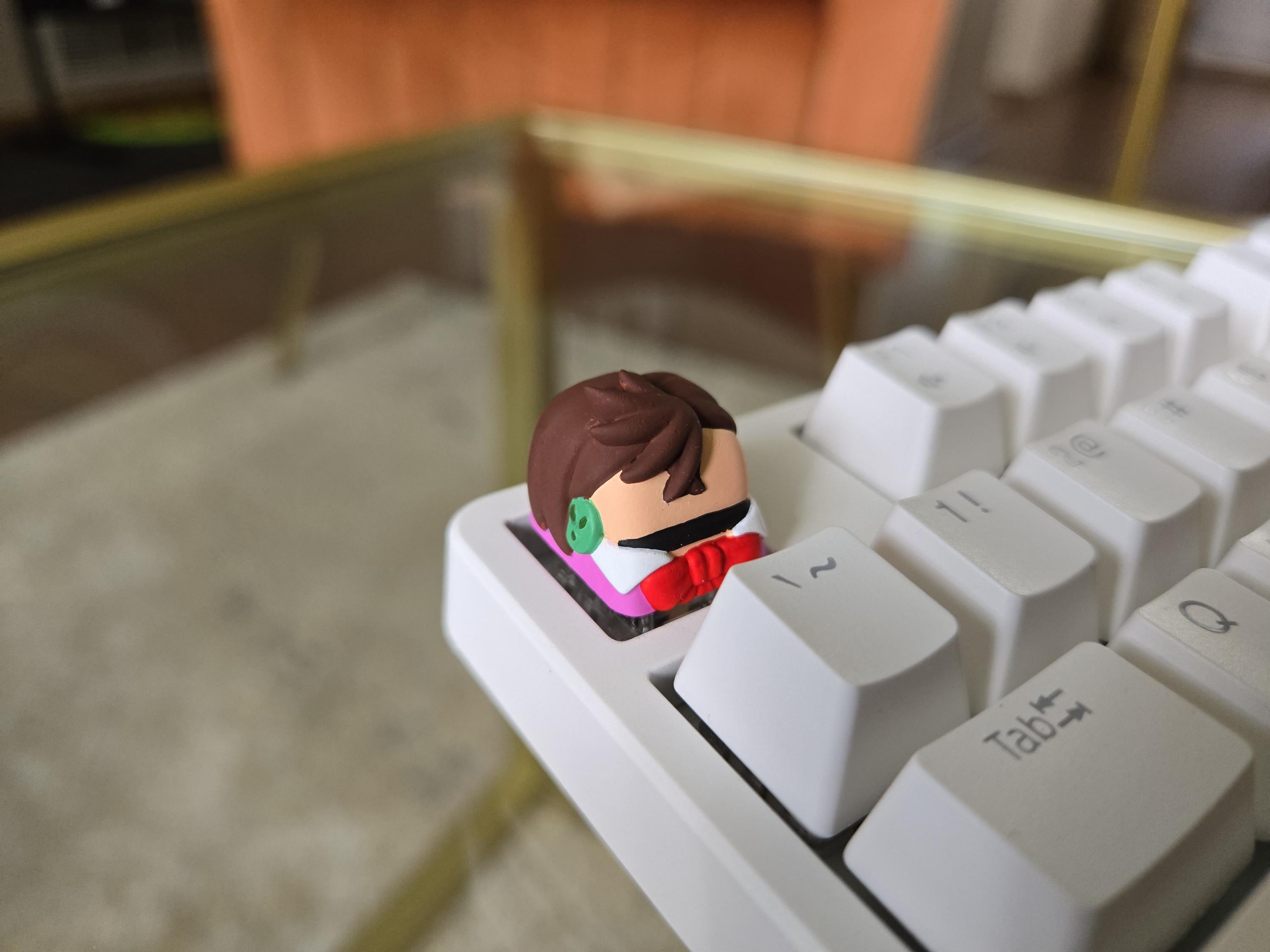 Hand-Painted Anime Momo Artisan Keycap for mechanical keyboard