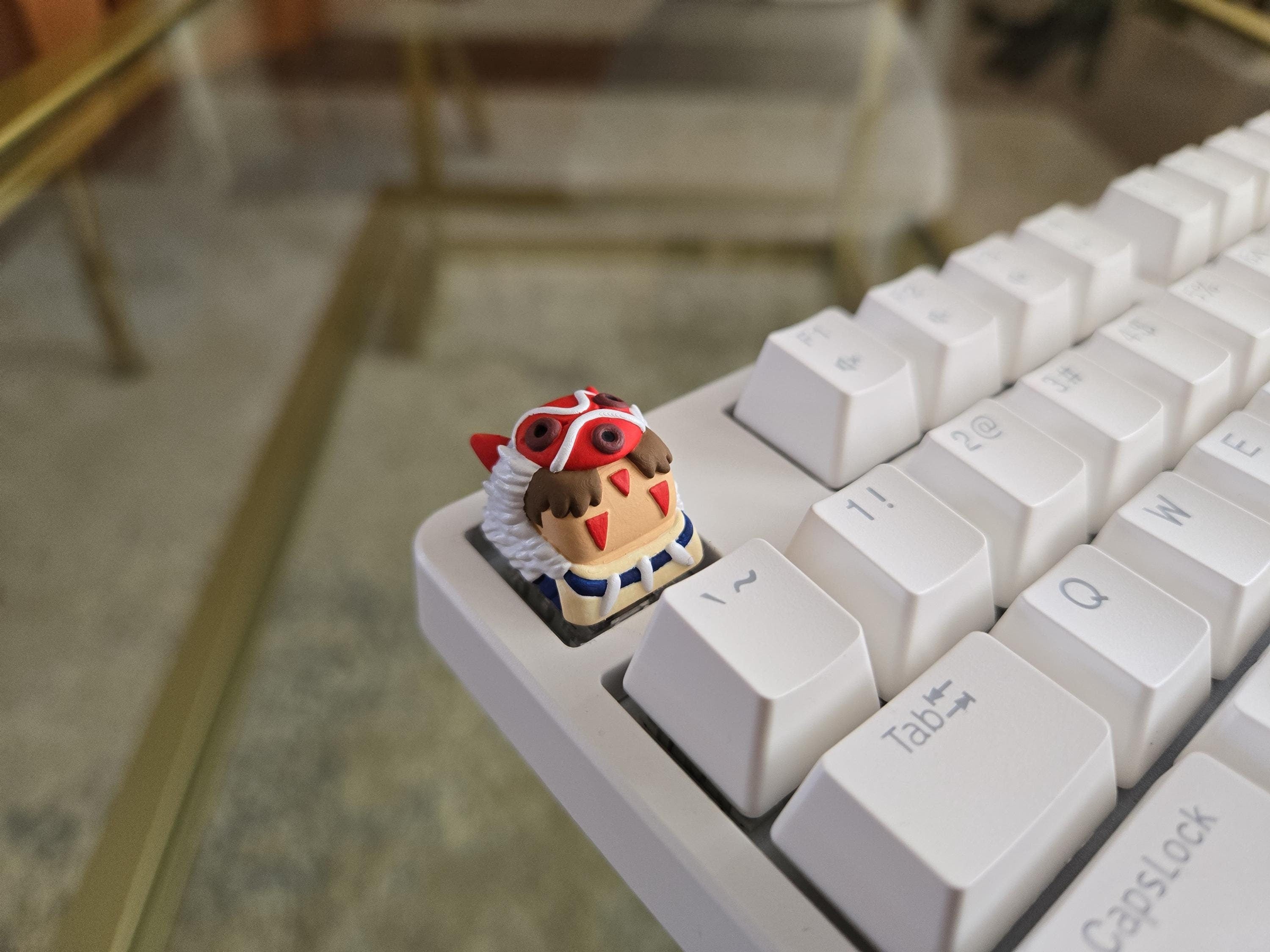 Hand-Painted Princess Mononoke Fanart Artisan Keycap for mechanical keyboard