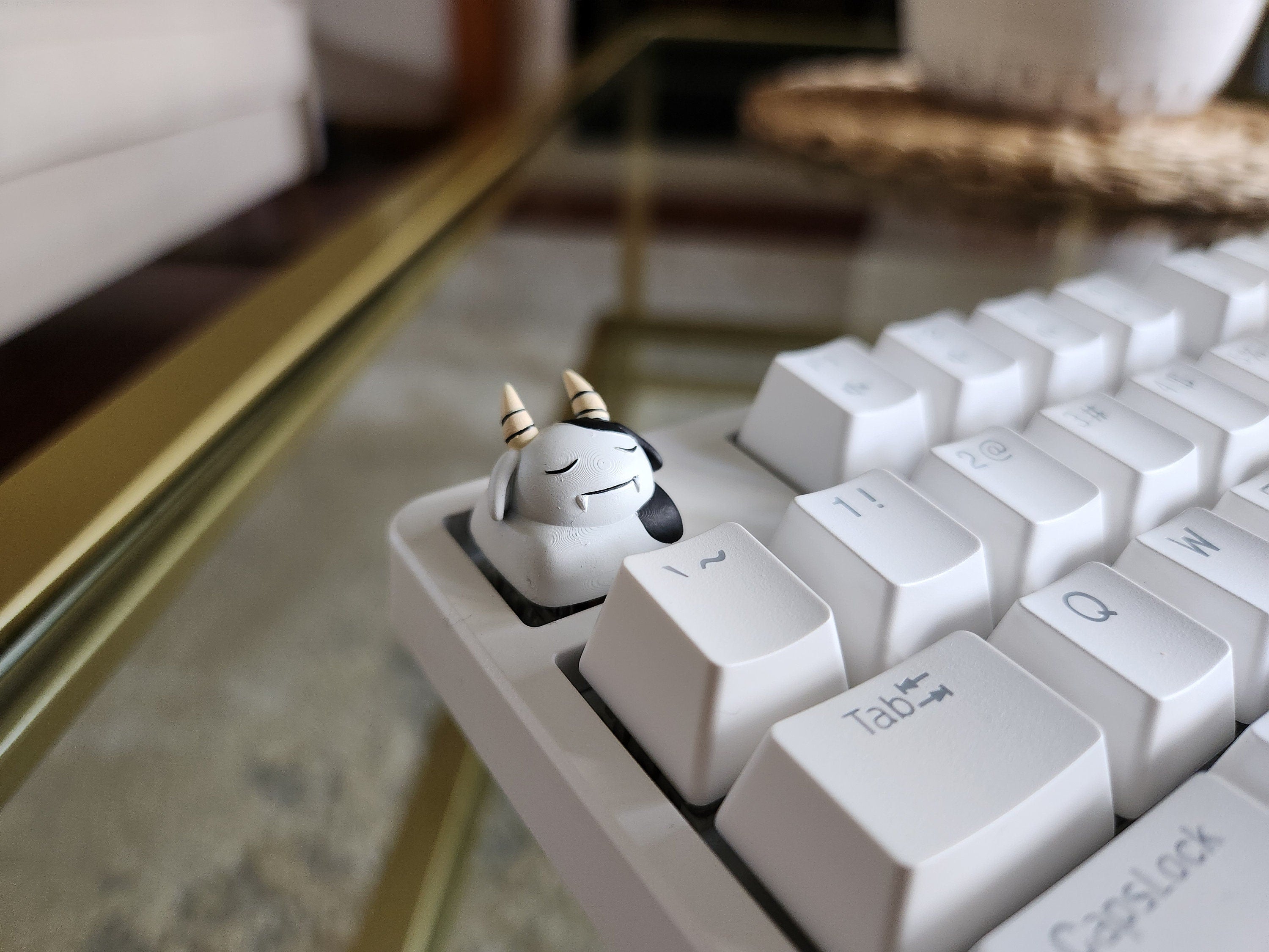 Hand-Painted Palworld Mozzarina Artisan Keycap for mechanical keyboard
