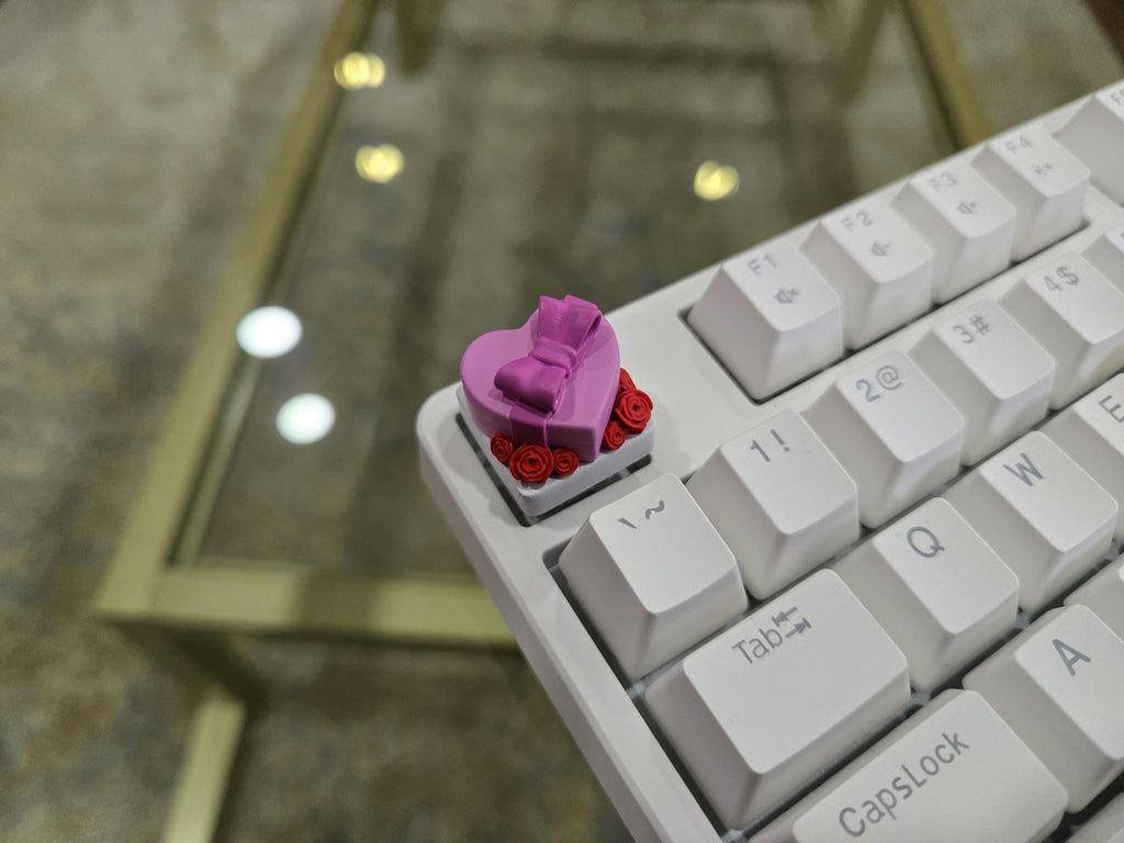 Hand-Painted Valentine Heart Box Artisan Keycap for mechanical keyboard
