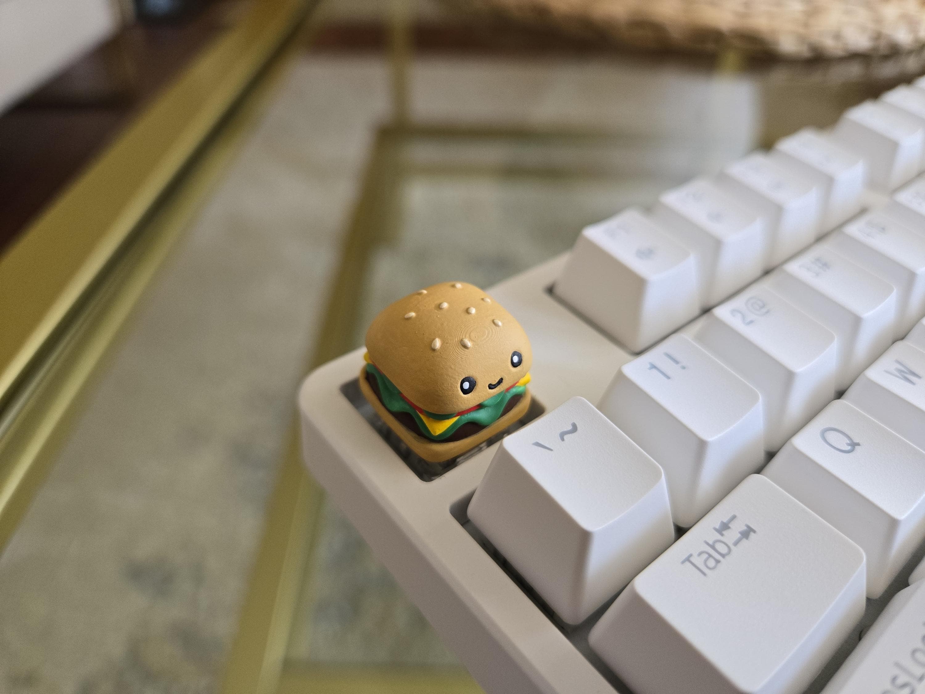 Hand-Painted Burger Food Artisan Keycap for mechanical keyboard