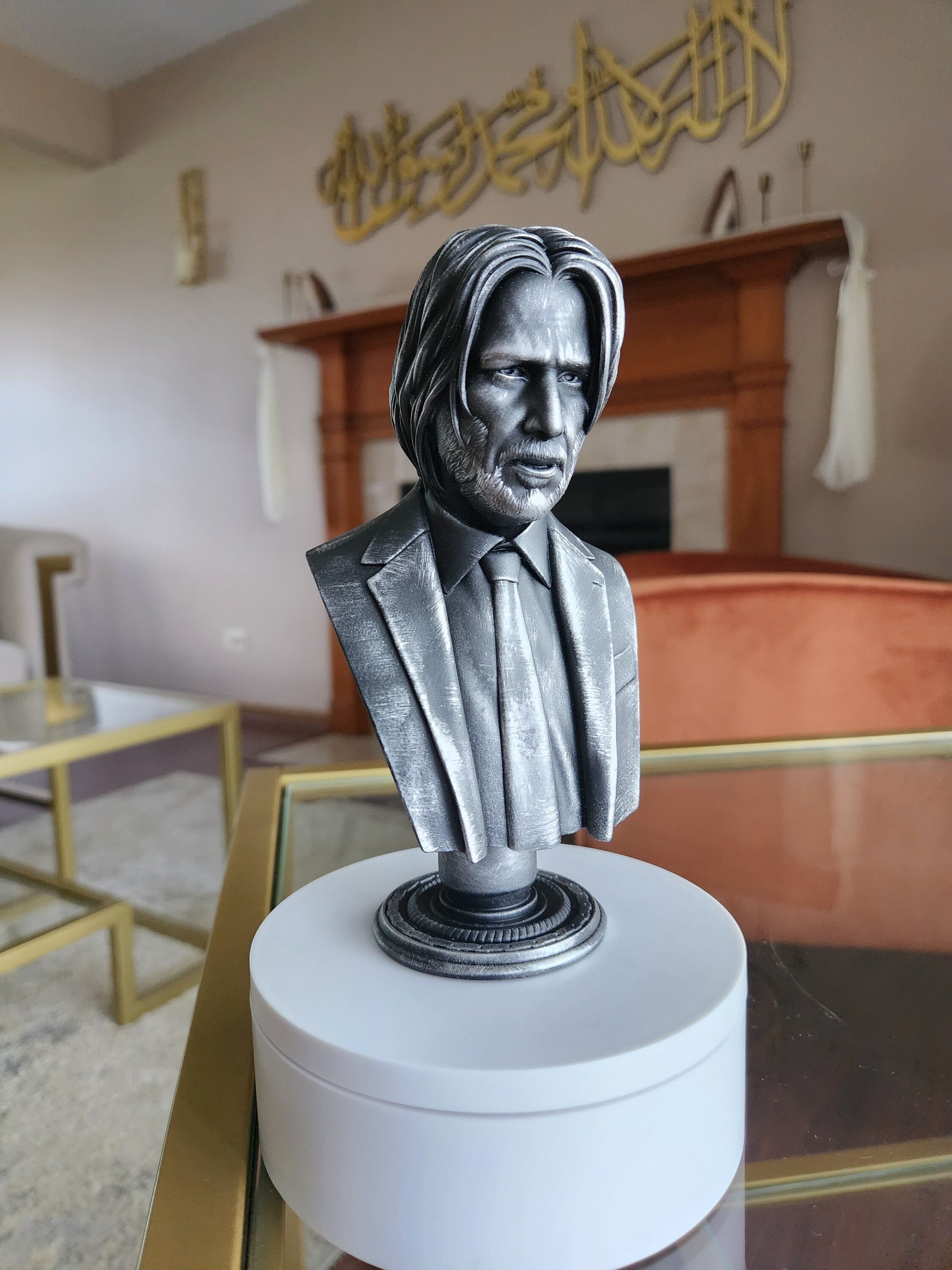 Hand-painted john wick bust collectible display figure
