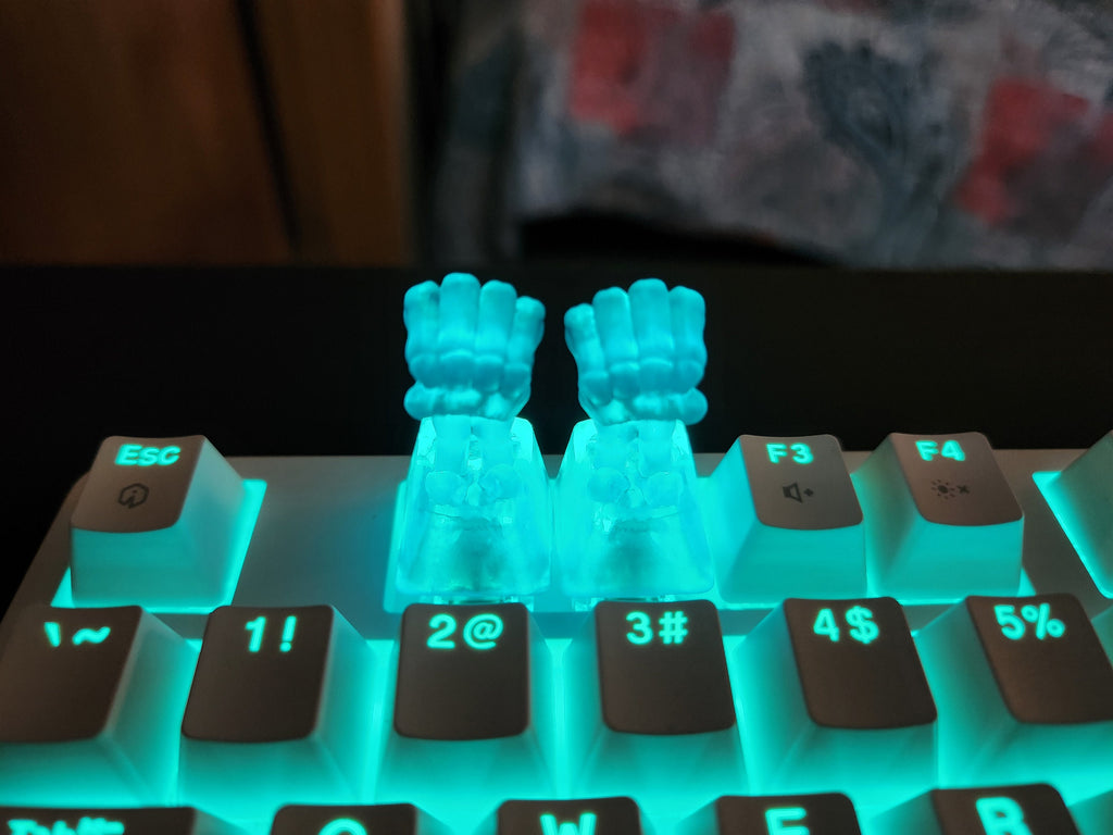 Clear Skeleton Hand Artisan Keycap for mechanical keyboard