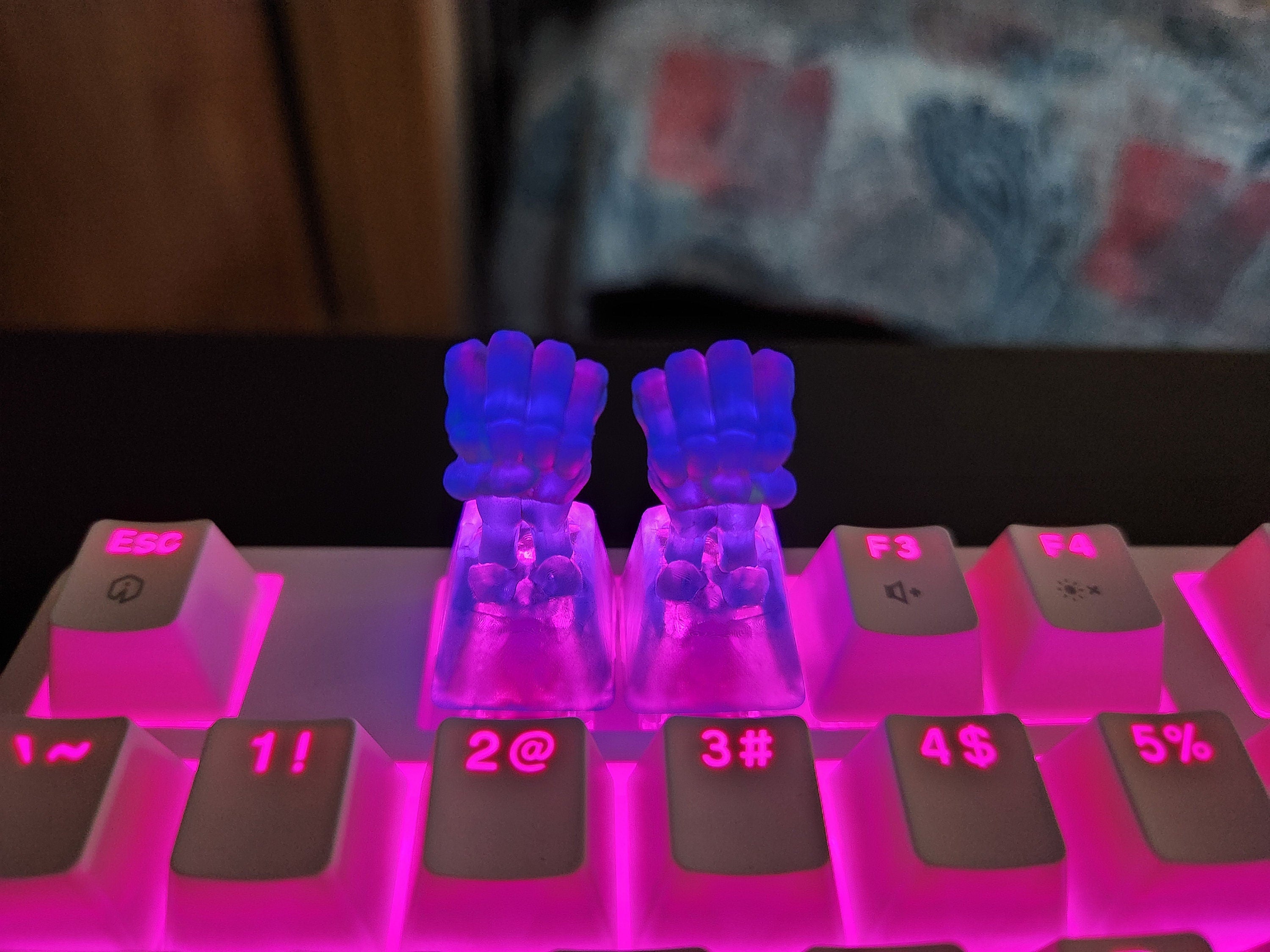Clear Skeleton Hand Artisan Keycap for mechanical keyboard