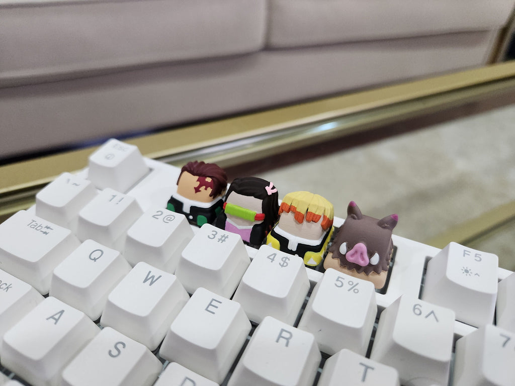 Hand-Painted Demon Slayer Artisan Keycaps for mechanical keyboard