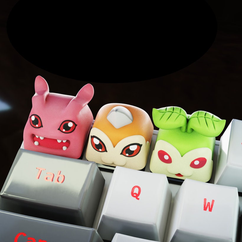 Hand-Painted Digi-Babies Artisan Keycaps for mechanical keyboard