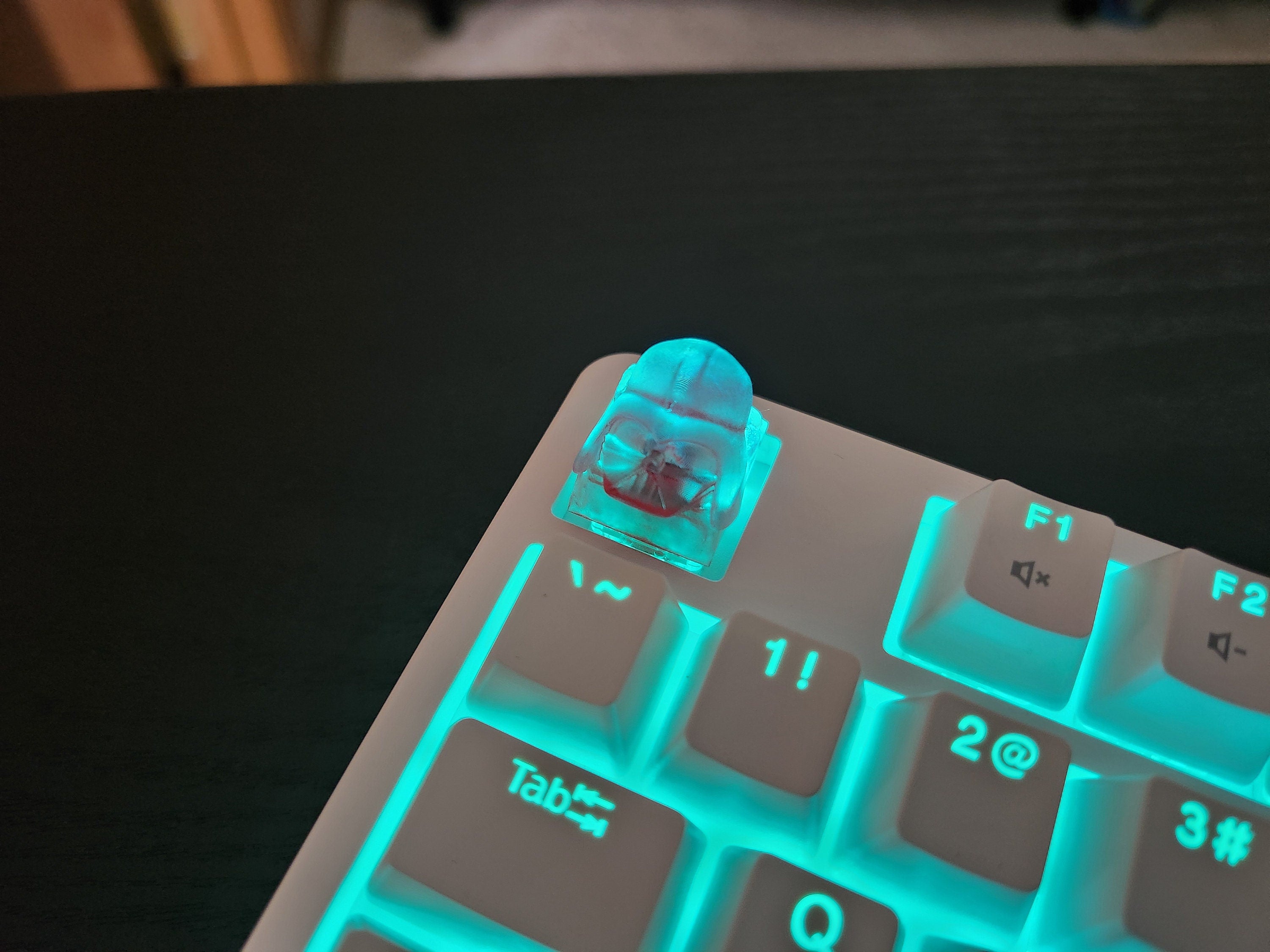 Clear video game-inspired artisan keycap for Cherry MX keyboard
