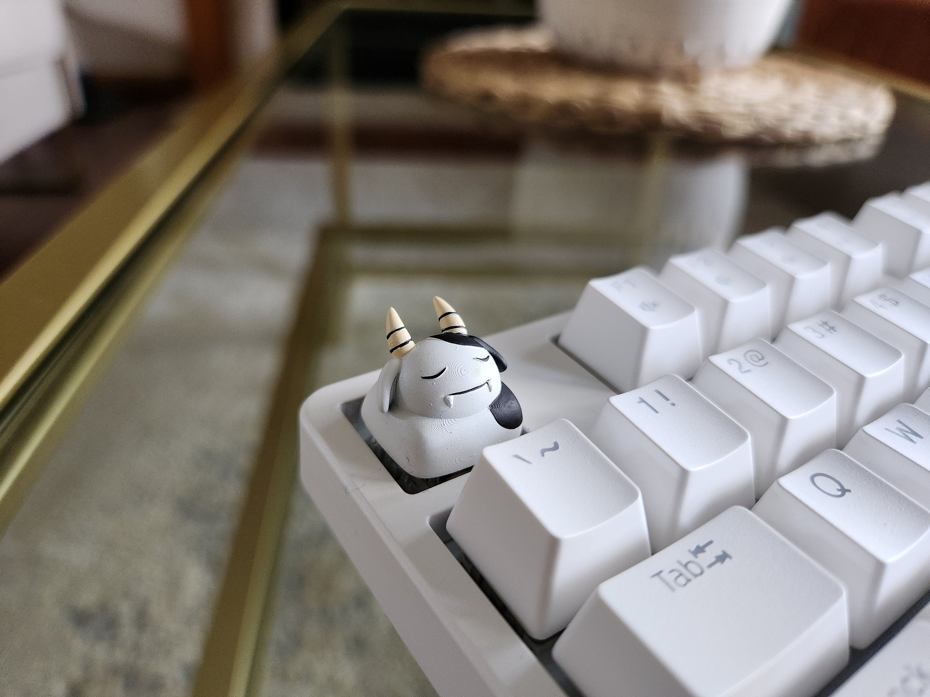 Hand-Painted Palworld Mozzarina Artisan Keycap for mechanical keyboard