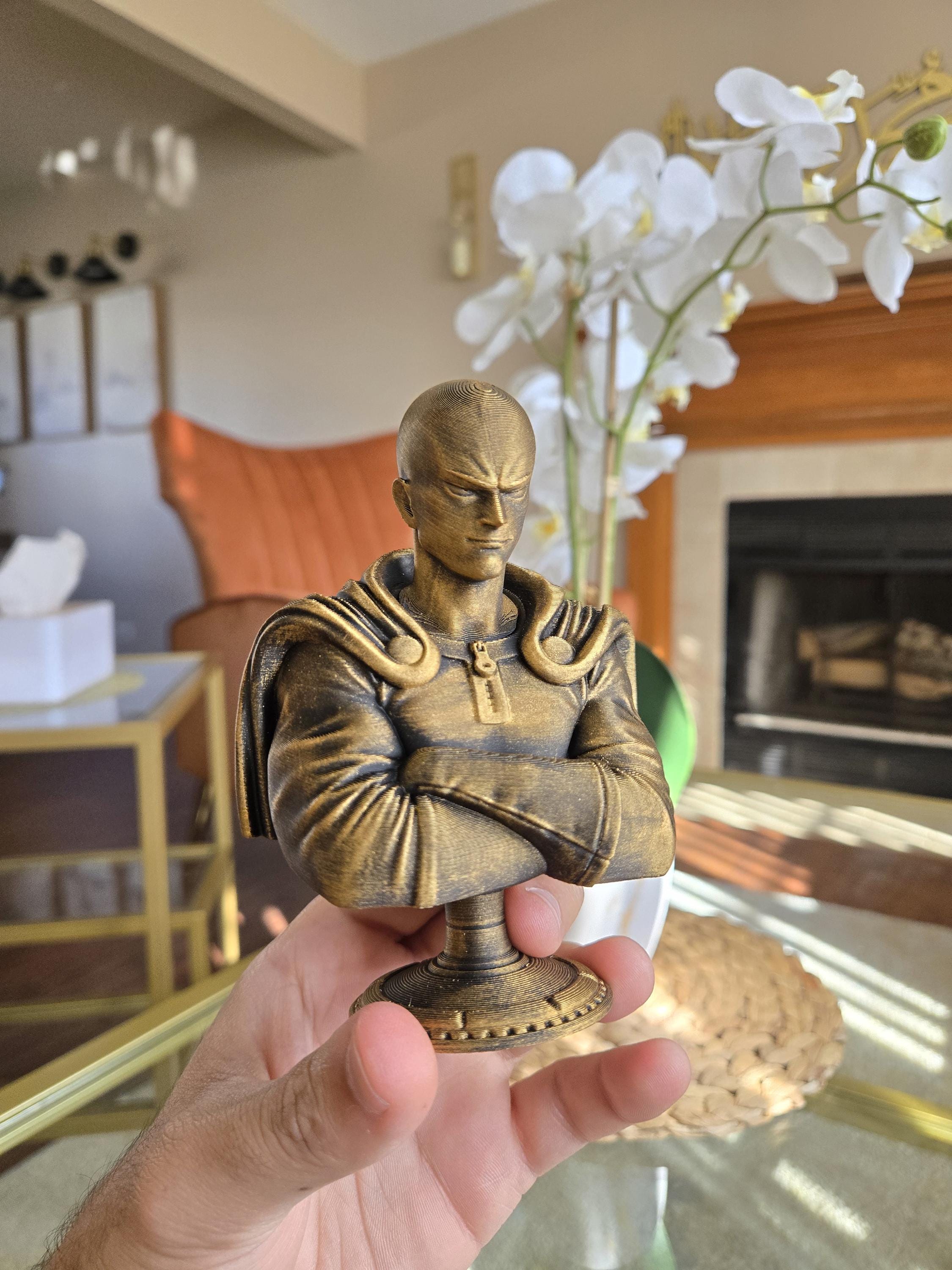 Hand-painted one punch anime bust – 5 inches tall collectible display figure